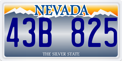 NV license plate 43B825