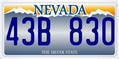 NV license plate 43B830