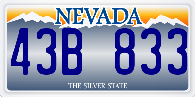 NV license plate 43B833