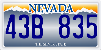 NV license plate 43B835