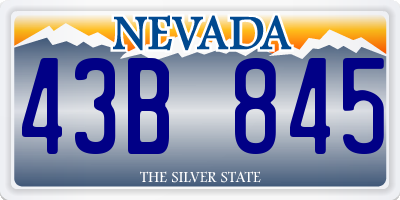 NV license plate 43B845