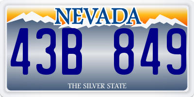 NV license plate 43B849