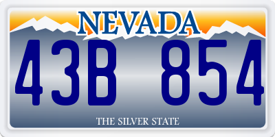 NV license plate 43B854