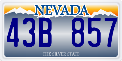 NV license plate 43B857