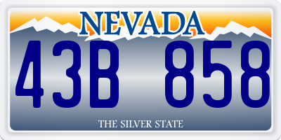 NV license plate 43B858