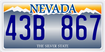 NV license plate 43B867