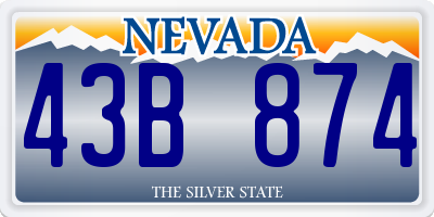 NV license plate 43B874