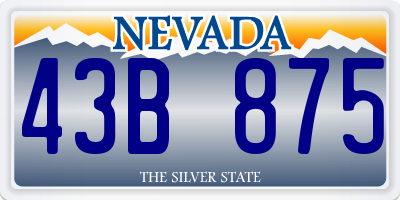 NV license plate 43B875