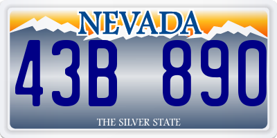 NV license plate 43B890
