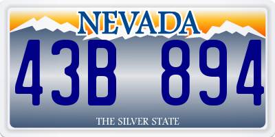 NV license plate 43B894