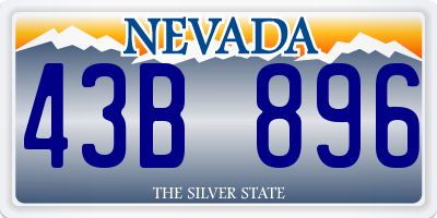 NV license plate 43B896