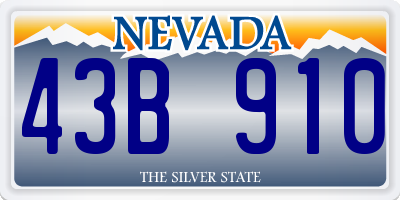 NV license plate 43B910