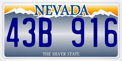 NV license plate 43B916