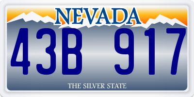 NV license plate 43B917