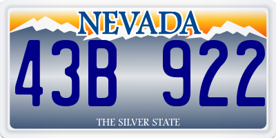 NV license plate 43B922