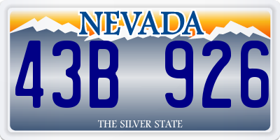 NV license plate 43B926