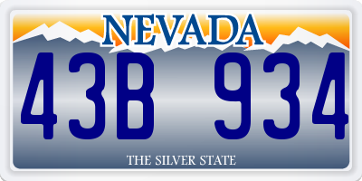 NV license plate 43B934