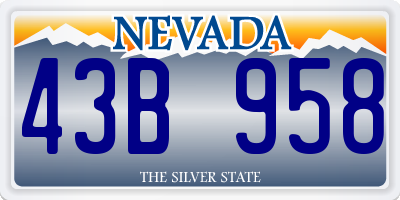 NV license plate 43B958