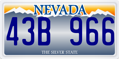 NV license plate 43B966