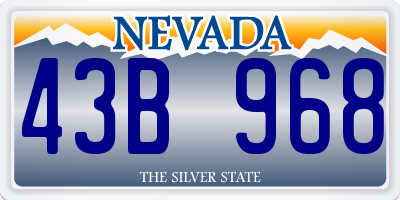 NV license plate 43B968