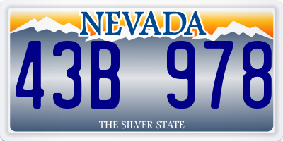 NV license plate 43B978