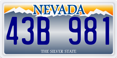 NV license plate 43B981
