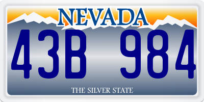 NV license plate 43B984