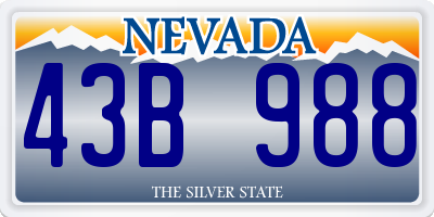 NV license plate 43B988