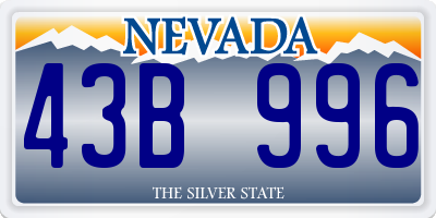 NV license plate 43B996