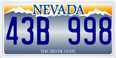 NV license plate 43B998