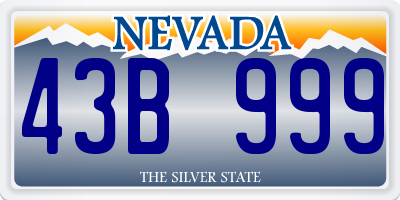 NV license plate 43B999