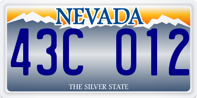 NV license plate 43C012