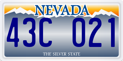 NV license plate 43C021