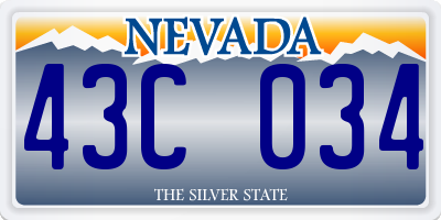 NV license plate 43C034