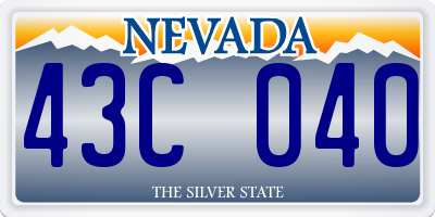 NV license plate 43C040