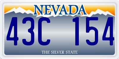NV license plate 43C154