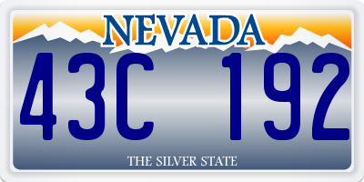 NV license plate 43C192