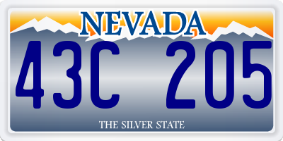 NV license plate 43C205