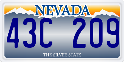 NV license plate 43C209