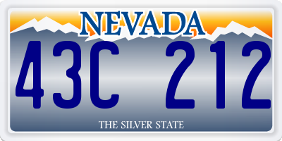 NV license plate 43C212