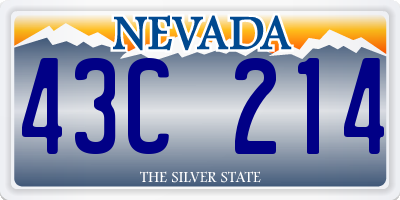 NV license plate 43C214