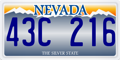 NV license plate 43C216