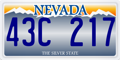 NV license plate 43C217