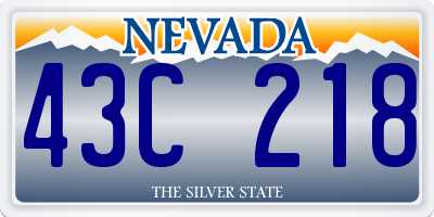 NV license plate 43C218