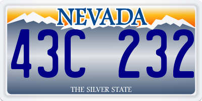 NV license plate 43C232