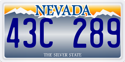 NV license plate 43C289