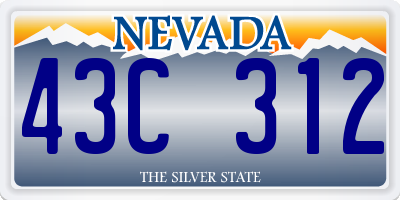 NV license plate 43C312