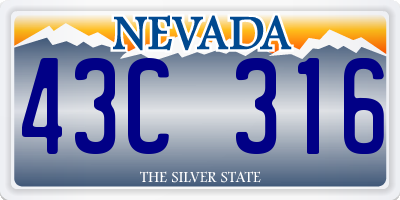 NV license plate 43C316