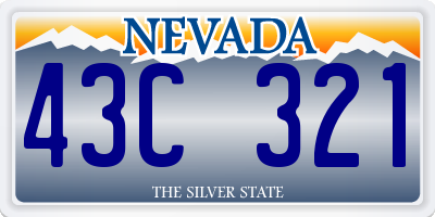 NV license plate 43C321