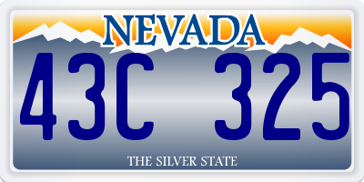 NV license plate 43C325